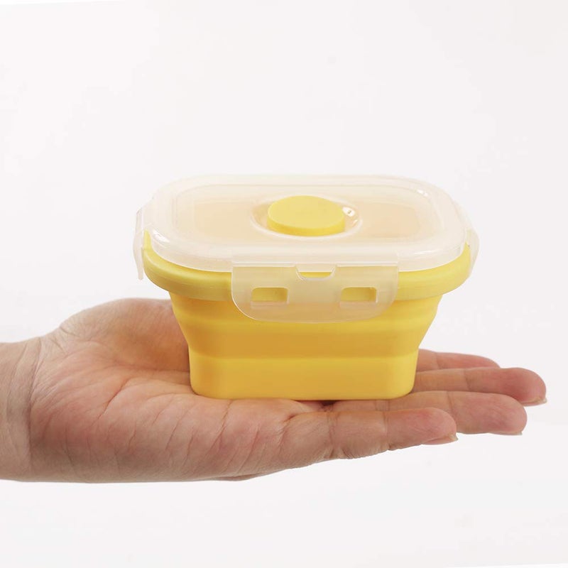Cozihom Collapsible Silicone Food Storage Container, Portion Control Container with Clip-on Lid, Stackable, Space Saving, Microwave/Fridge/Freezer/Dishwasher Safe, 5 Oz, Pack of 4 - Image 3